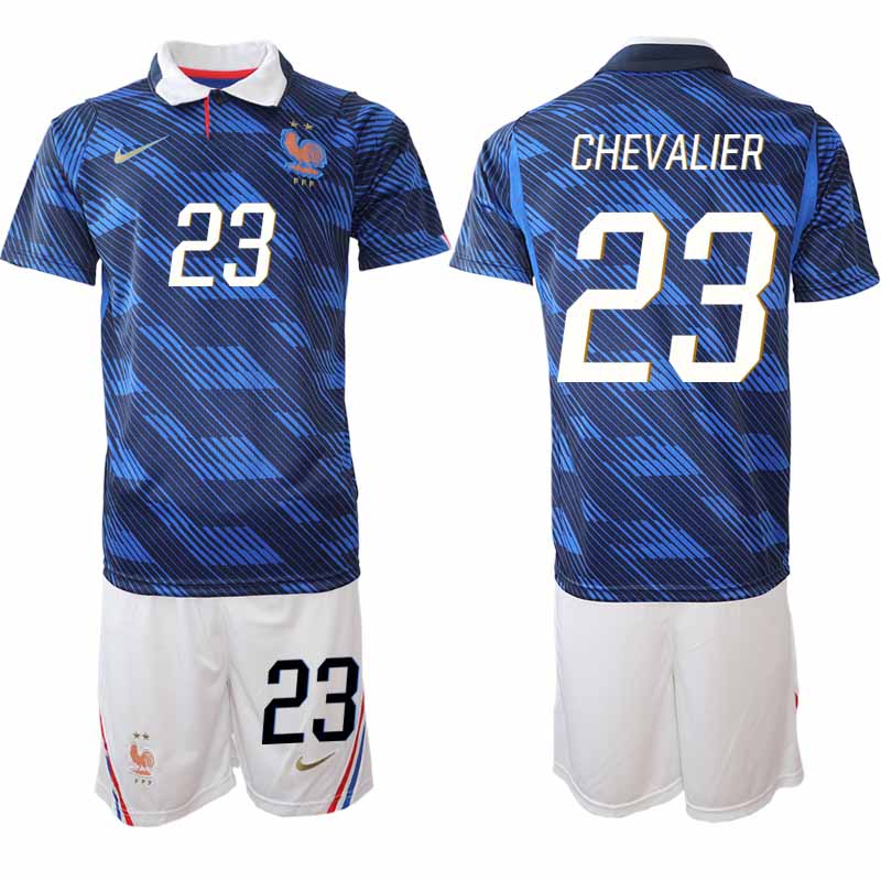 Frankrike Hemma VM 2026 Herr Lucas Chevalier 23 Tröja och Shorts