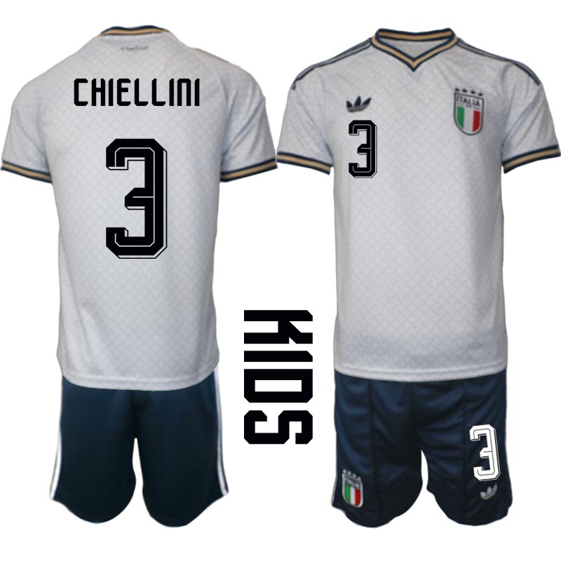 Italien tröja VM 2026 Borta Barn Giorgio Chiellini 3 Fotbollsställ