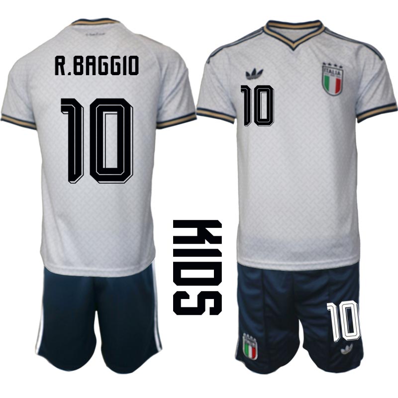 Italien tröja VM 2026 Borta Barn Roberto Baggio 10 Fotbollsställ
