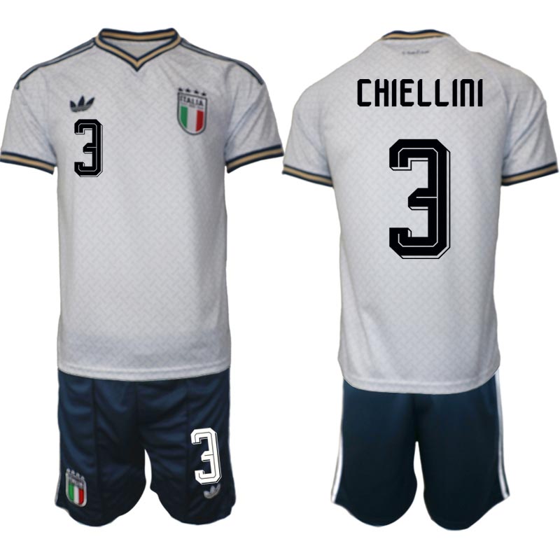 Italien Fotbollströja VM 2026 Borta Herr Giorgio Chiellini 3 Fotbollsställ