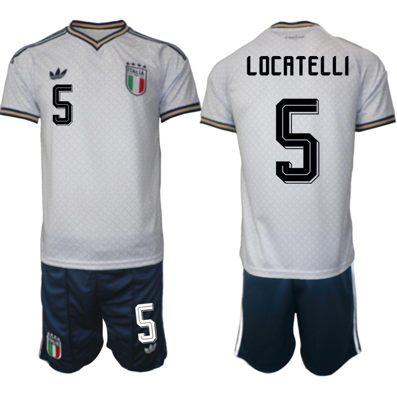 Italien Fotbollströja VM 2026 Borta Herr Manuel Locatelli 5 Fotbollsställ