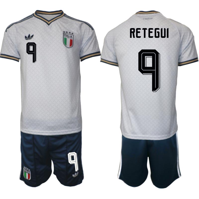 Italien Fotbollströja VM 2026 Borta Herr Mateo Retegui 9 Fotbollsställ