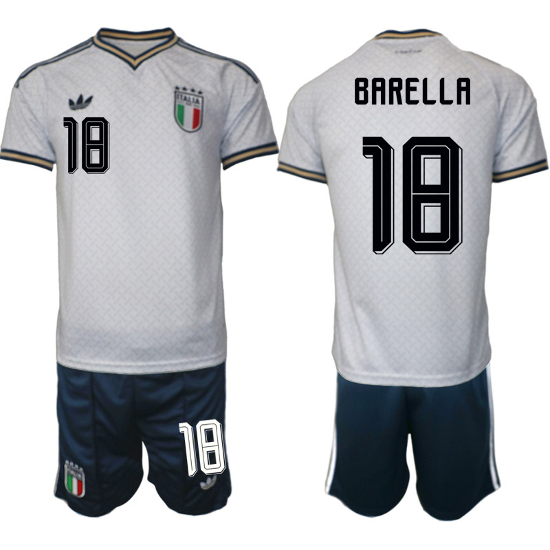 Italien Fotbollströja VM 2026 Borta Herr Nicolò Barella 18 Fotbollsställ
