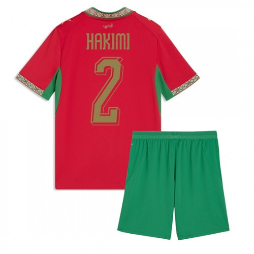 Marocko VM 2026 Achraf Hakimi #2 Hemma Barn Fotbollskit (Tröja + Shorts)