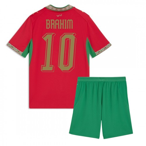Marocko VM 2026 Brahim Díaz #10 Hemma Barn Fotbollskit (Tröja + Shorts)