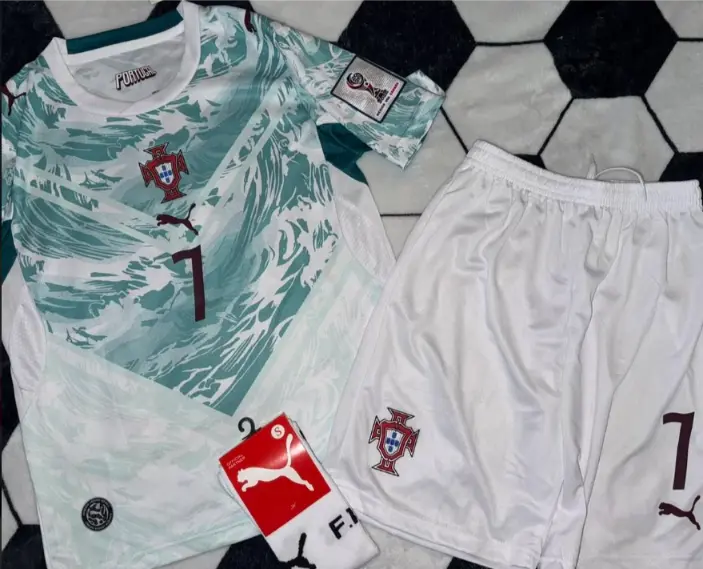 Portugal Bortatroja VM 2026 Barn Cristiano Ronaldo 7 matchtroja.webp
