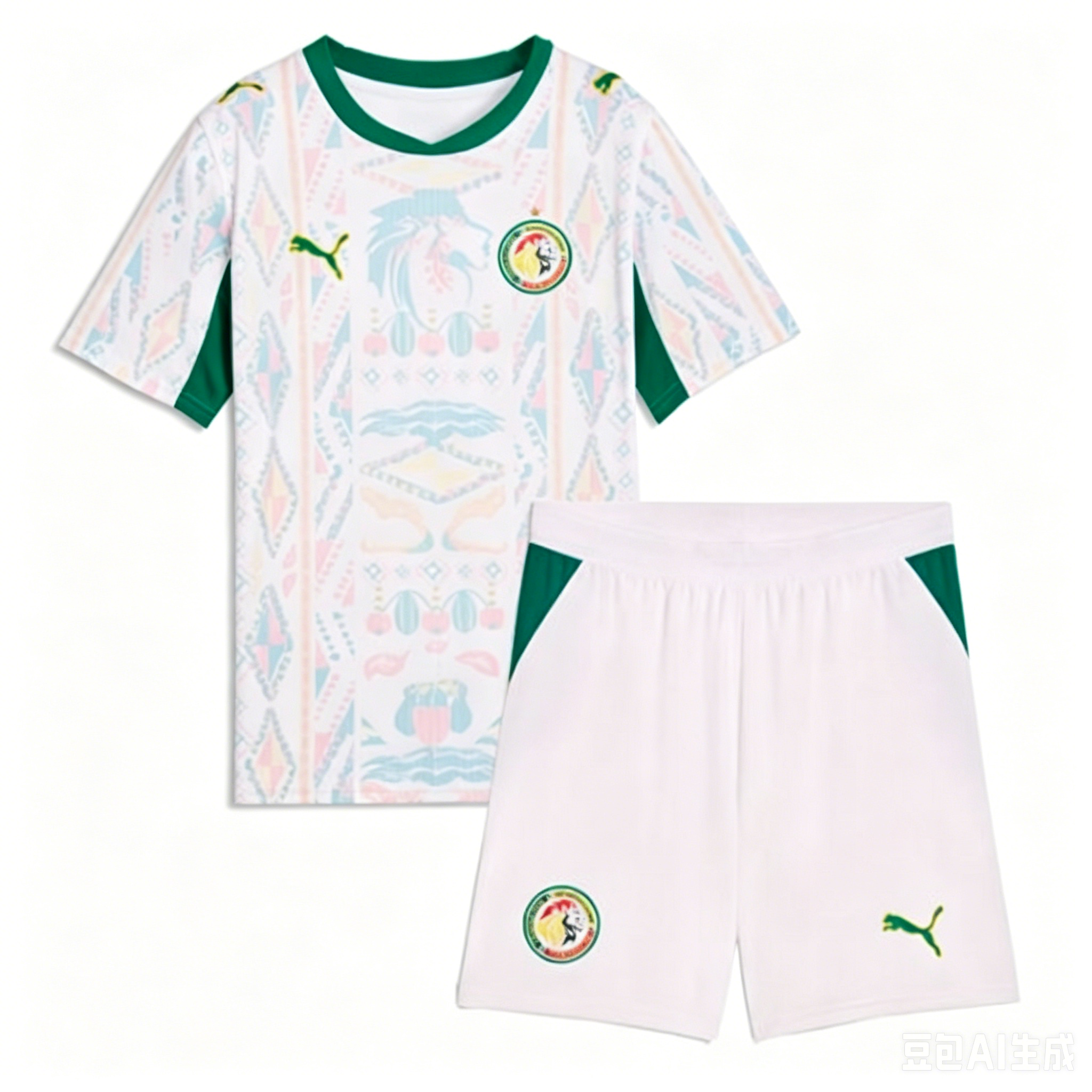 Senegal VM 2026 Hemma Barn Fotbollskit (Tröja + Shorts)