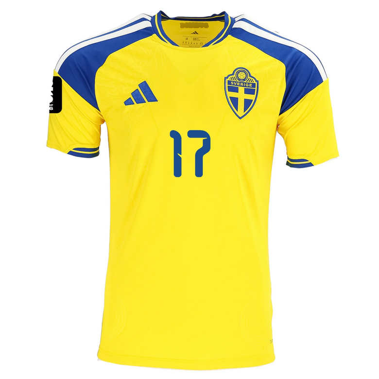 Sverige Hemma VM 2026 Viktor Gyökeres 17 Herr Fotbollströjor med VM-Patch