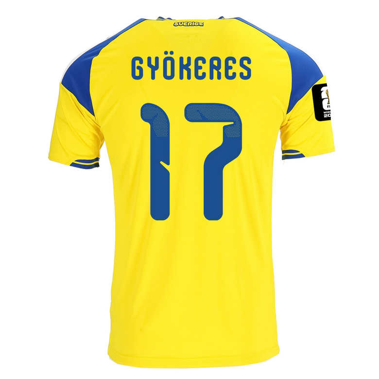Sverige Hemma VM 2026 Viktor Gyökeres 17 Herr Fotbollströjor med VM-Patch