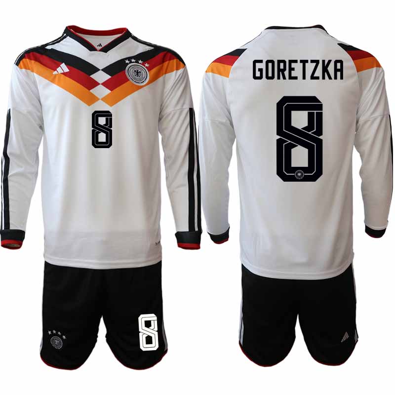 Tyskland Hemma VM 2026 Leon Goretzka 8 Herr Långärmad Fotbollskit