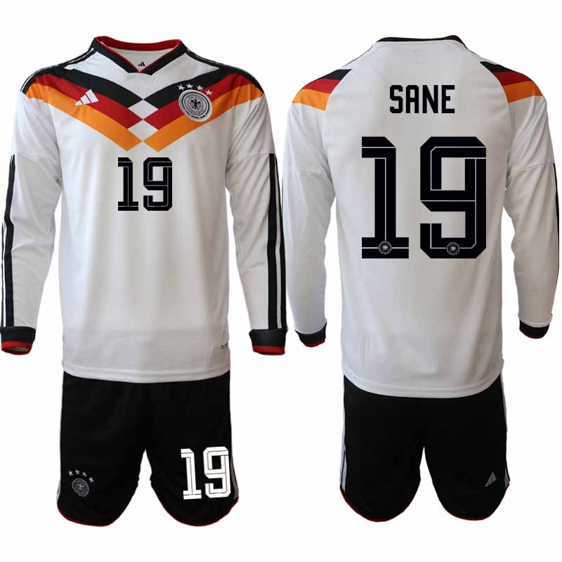 Tyskland Hemma VM 2026 Leroy Sané 19 Herr Långärmad Fotbollskit