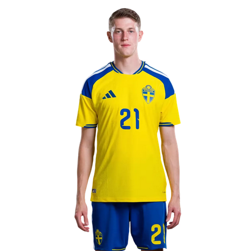 Sverige Matchtröja VM 2026 Alexander Bernhardsson 21 – Hemmatröja Herr