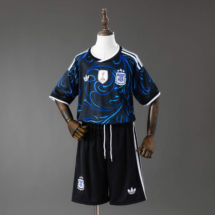 Argentina Bortaställ VM 2026 Barn Fotbollsset Tröja och Shorts
