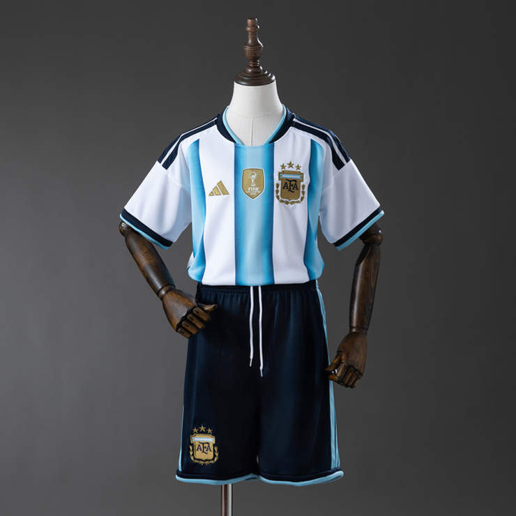 Argentina Hemmaställ VM 2026 Barn Fotbollsset Tröja och Shorts
