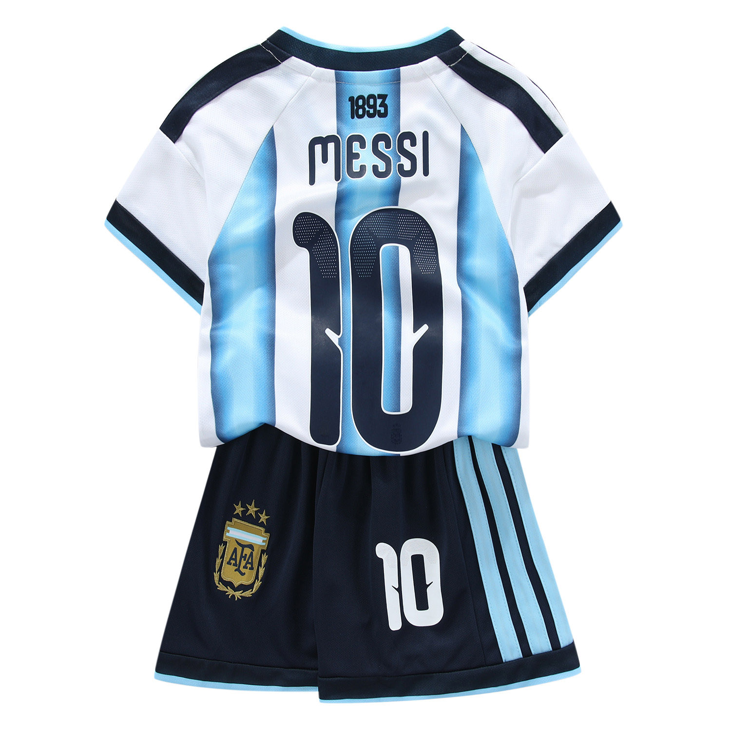 Argentina Fotbollströja VM 2026 Hemmatröja Lionel Messi 10 Barn Fotbollsset