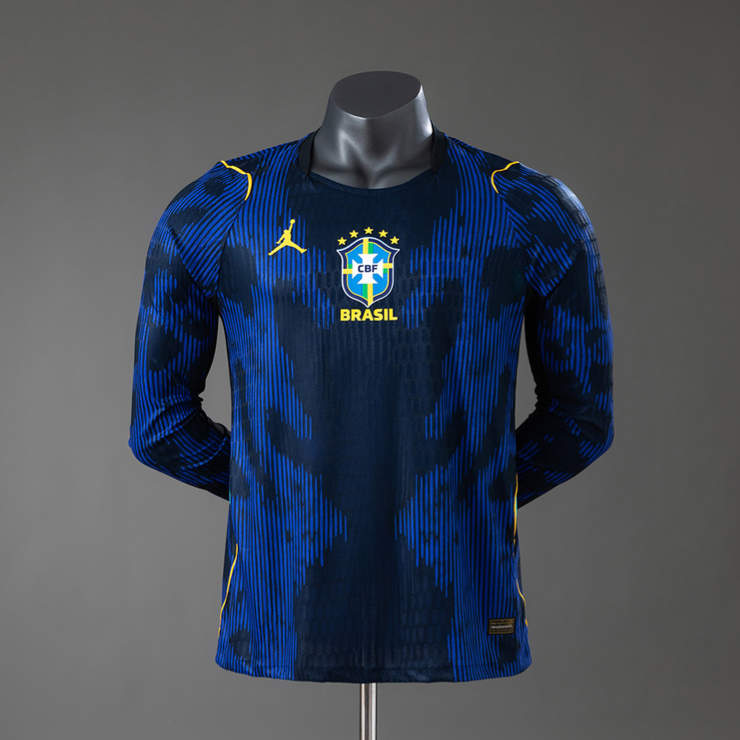 Brasilien Landslagtröja VM 2026 Bortaställ Långärmad matchtröja Herr