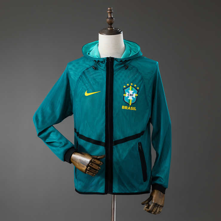 Brasilien tröja VM 2026 Anthem Jacka Blå Herr Fotbollsträningsjacka