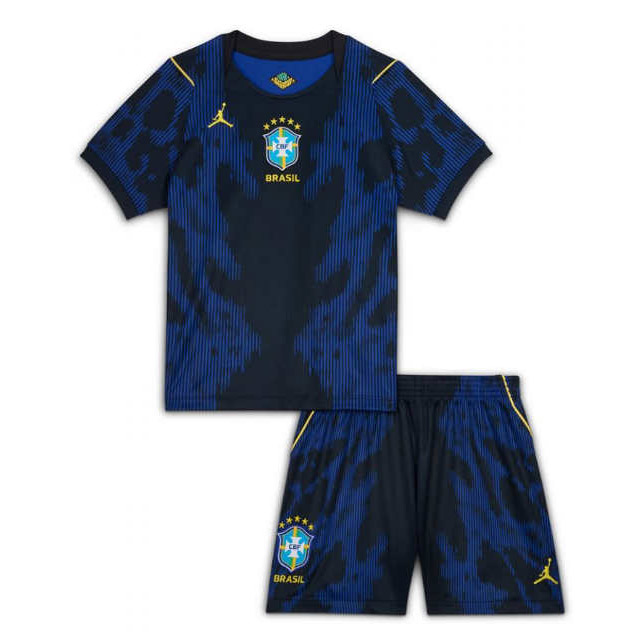 Brasilien Fotbollströja VM 2026 Bortatröja Barn Fotbollsset