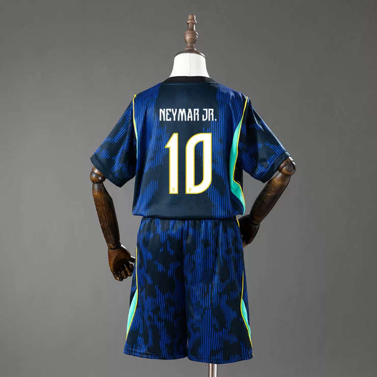 Brasilien VM 2026 Fotbollströja Neymar Jr. 10 Bortaställ Barn