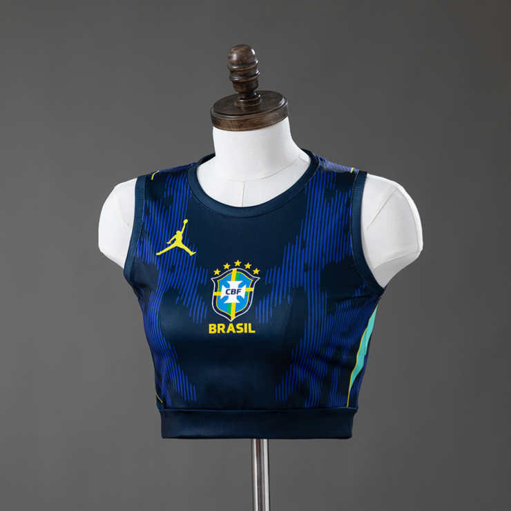 Brasilien Bortaställ VM 2026 Dam Crop Top Fotbollslinne