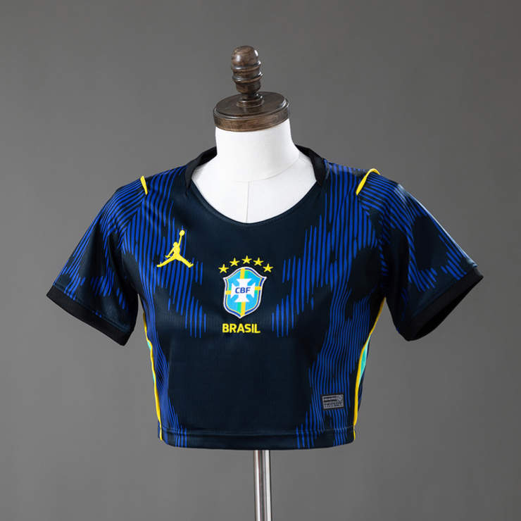 Brasilien Bortaställ VM 2026 Dam Crop Top matchtröja