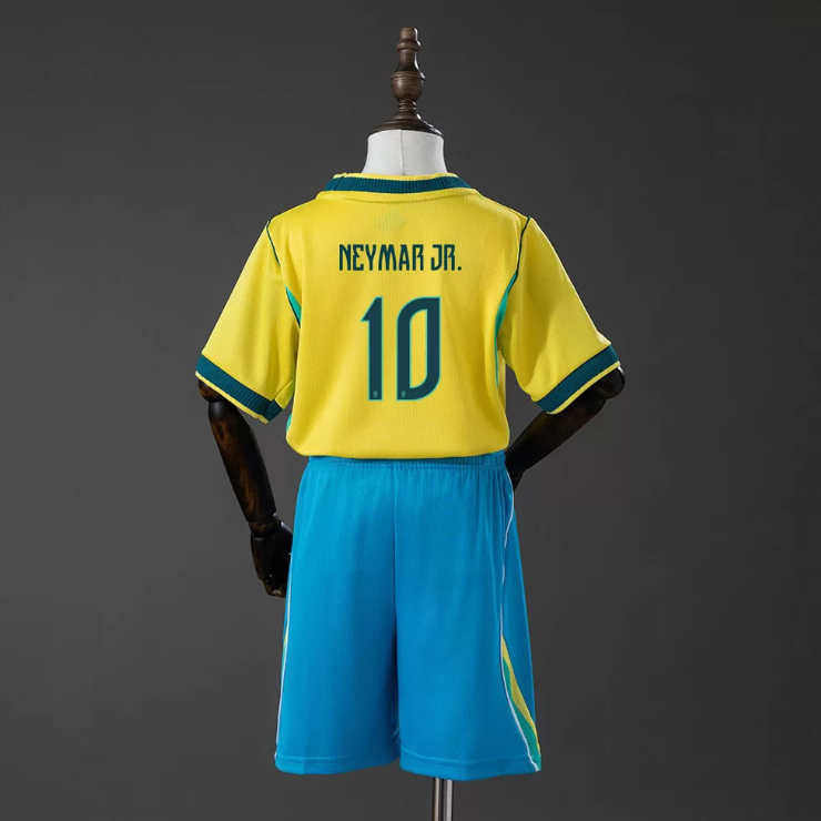 Brasilien VM 2026 Fotbollströja Neymar Jr. 10 Hemmaställ Barn