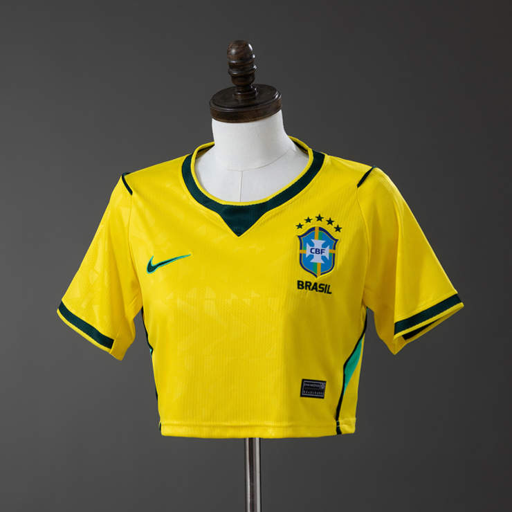 Brasilien Hemmaställ VM 2026 Dam Crop Top matchtröja