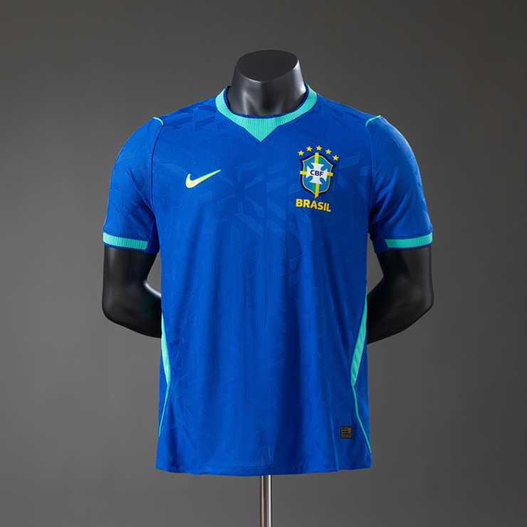 Brasilien Tröja VM 2026 Special Edition Spelarversion Blå Herr matchtröja