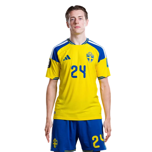 Sverige Matchtröja VM 2026 Elliot Stroud 24 – Hemmatröja Herr