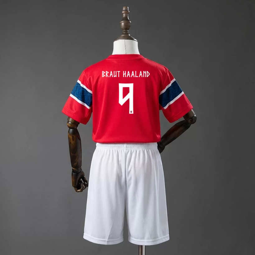 Norge matchtröja VM 2026 Erling Haaland 9 Hemma Barn Replica Set-2