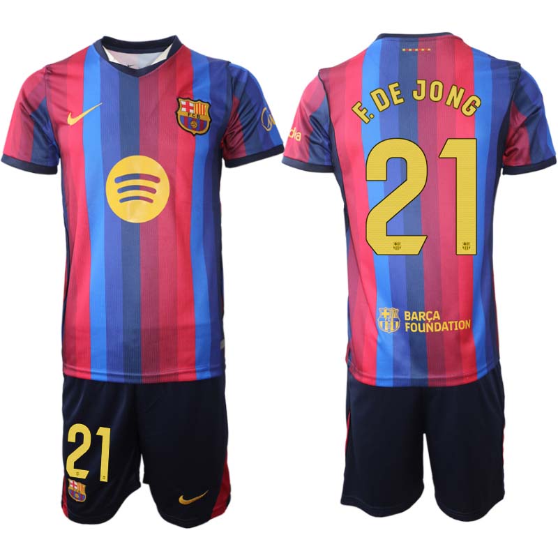 FC Barcelona tröja 2026/27 Frenkie de Jong 6 Herr Hemmatröja Fotbollsset