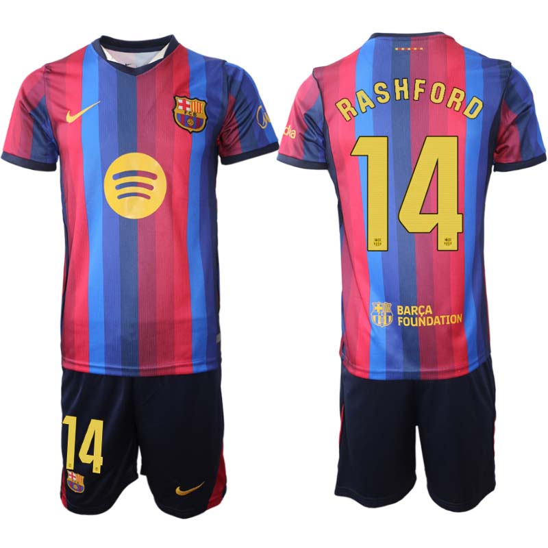 FC Barcelona Fotbollskläder 2026/27 Marcus Rashford 14 Herr Hemmatröja Set