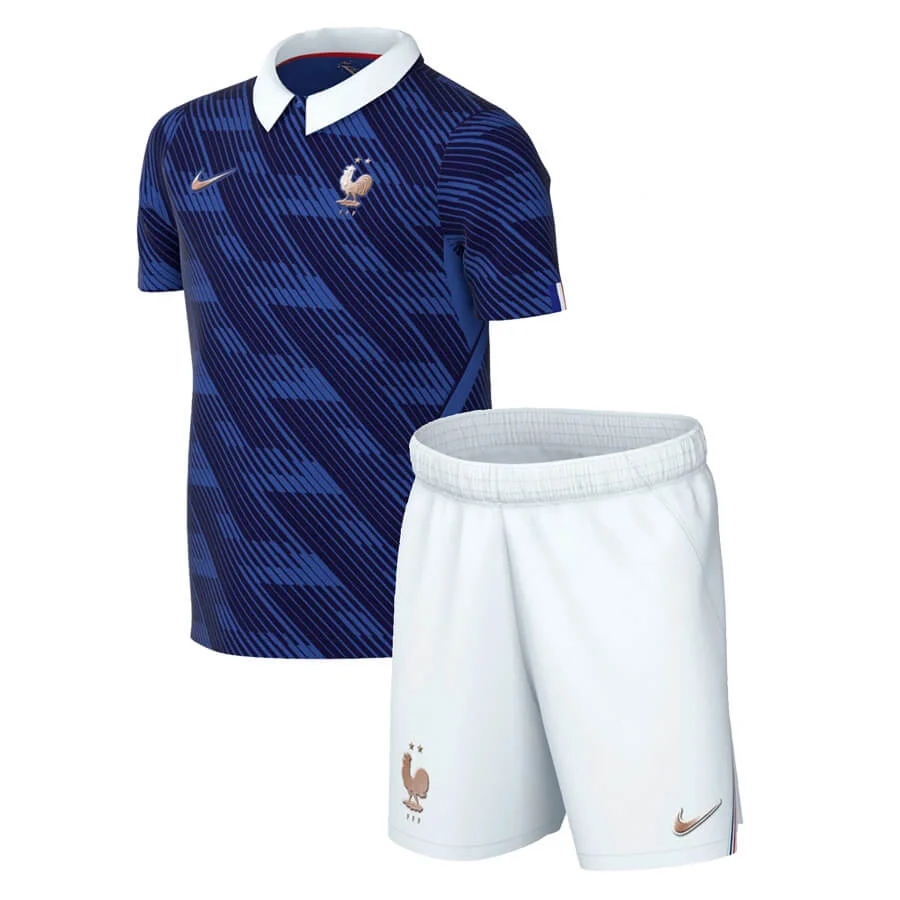 Frankrike Hemmaställ VM 2026 Barn Fotbollsset