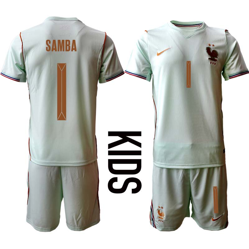 Frankrike Bortatröja VM 2026 Brice Samba 1 Fotbollskit Barn