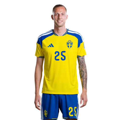 Sverige Matchtröja VM 2026 Gustaf Nilsson 25 – Hemmatröja Herr