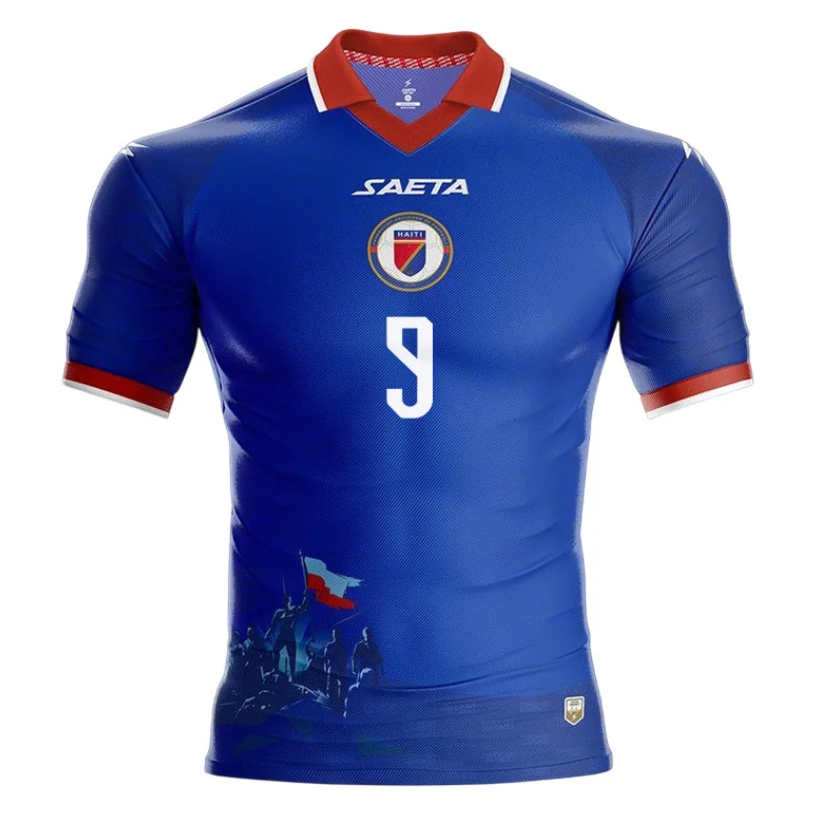 Haiti Fotbollströja VM 2026 Hemmatröja Duckens Nazon 9 Herr-2