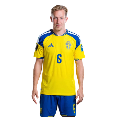 Sverige Matchtröja VM 2026 Herman Johansson 6 – Hemmatröja Herr