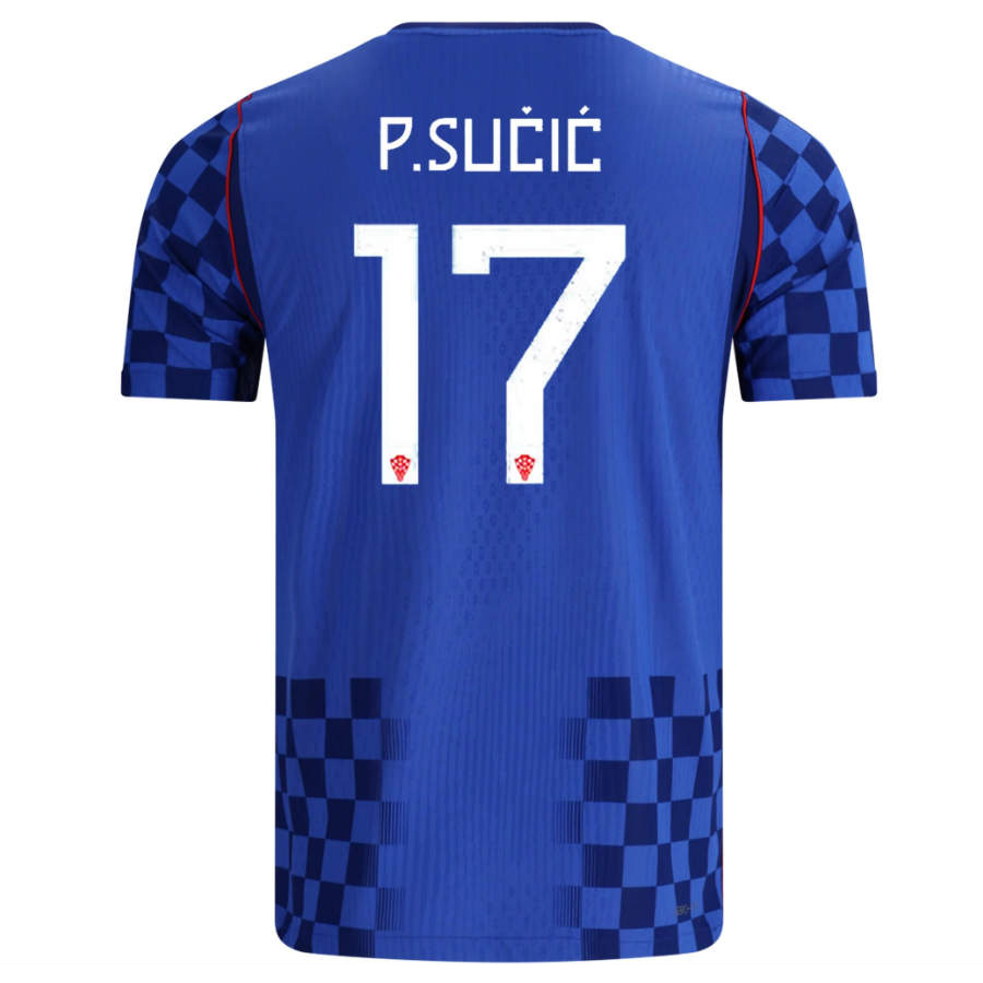 Kroatien Bortaställ VM 2026 Petar Sučić 17 Herr Matchtröja Kortärmad