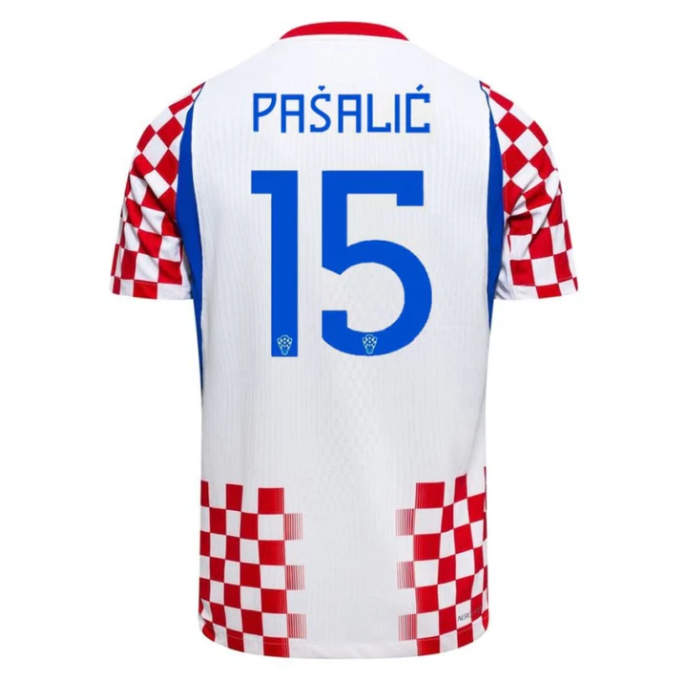 Kroatien Hemma Tröja VM 2026 Mario Pašalić 15 Herr Matchtröja Kortärmad