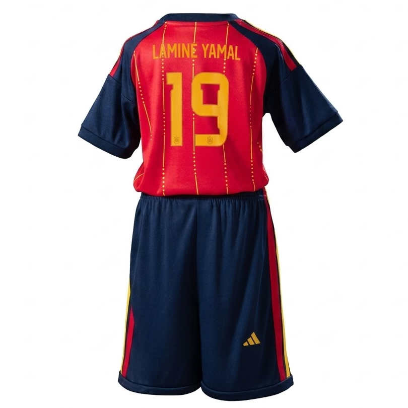 Spanien Landslagtröja VM 2026 Lamine Yamal 19 Hemma Barn Fotbollskit