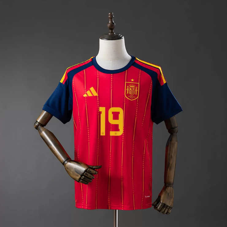Spanien landslagtröja VM 2026 Lamine Yamal 19 Hemma Herr Kortärmad-1