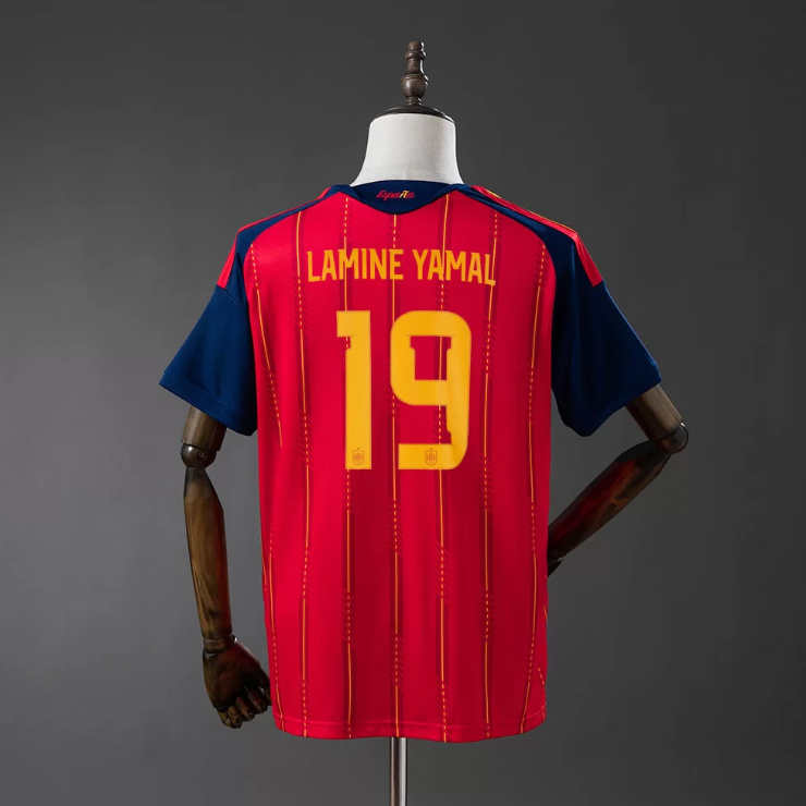 Spanien landslagtröja VM 2026 Lamine Yamal 19 Hemma Herr Kortärmad-2