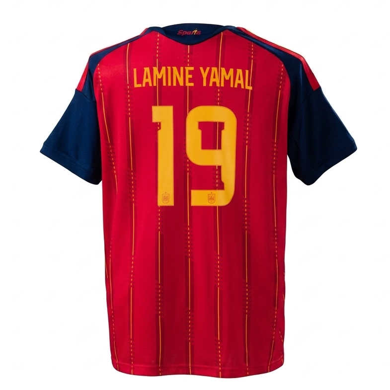 Spanien landslagtröja VM 2026 Lamine Yamal 19 Hemma Herr Kortärmad