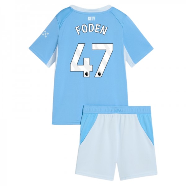 Manchester City Hemmatröja 2026/27 Phil Foden 47 Barn Kortärmad + Korta byxor