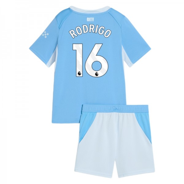 Manchester City Hemmatröja 2026/27 Barn Rodri 16 Kortärmad + Korta byxor