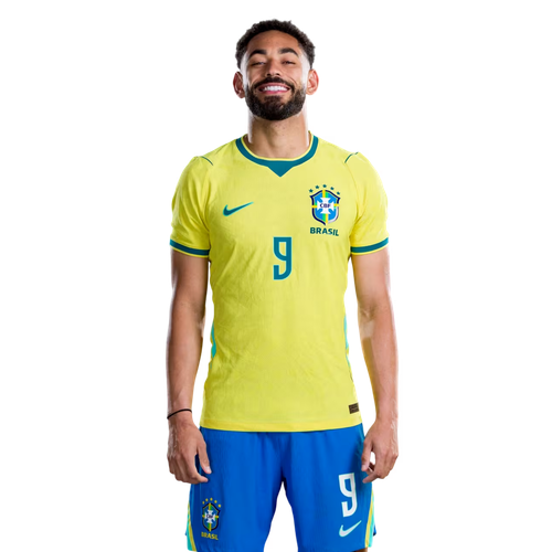 Brasilien Hemmatröja VM 2026 Matheus Cunha 9 Herr fotbollskit med shorts
