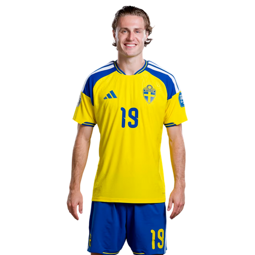 Sverige Matchtröja VM 2026 Mattias Svanberg 19 – Hemmatröja Herr