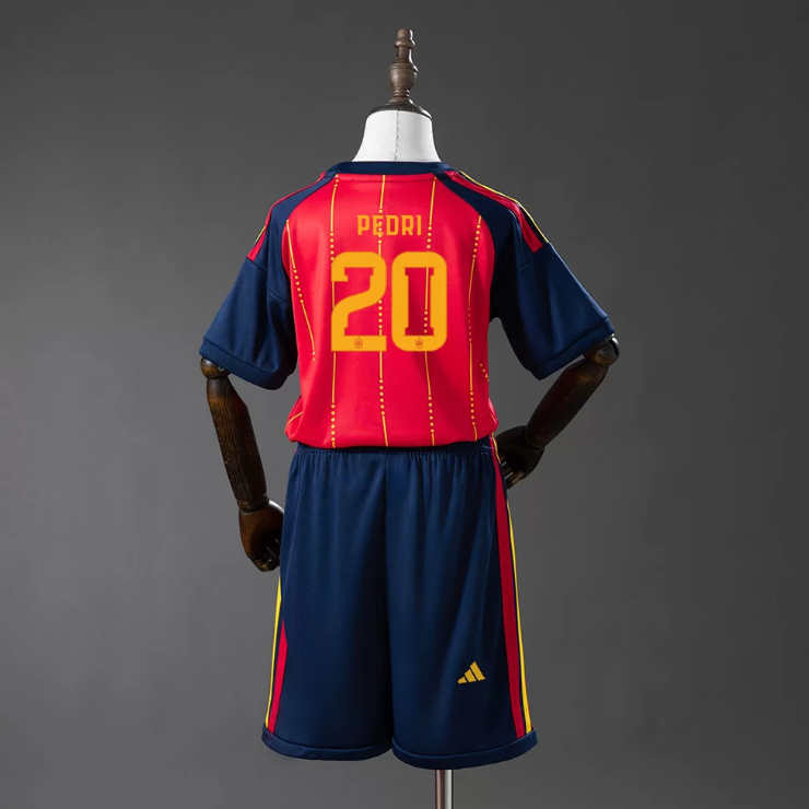 Spanien Landslagtröja VM 2026 Pedri 20 Hemma Barn Fotbollskit-2