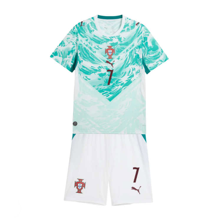 Portugal Bortatröja VM 2026 Barn Cristiano Ronaldo #7 Fotbollsset-1