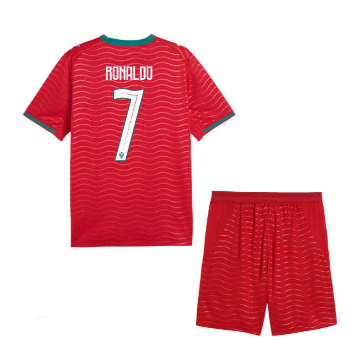 Portugal Hemmatröja VM 2026 Barn Cristiano Ronaldo #7 Fotbollsset